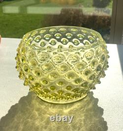 Antique Vaseline Hobnail Lamp Shade