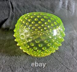 Antique Vaseline Hobnail Lamp Shade