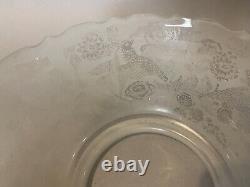 Antique Victorian Acid Etched Gas Lamp Shade with Birds