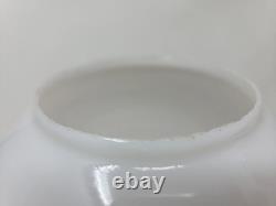 Antique Victorian Brass Table Lamp With Ornate Base And Milk Glass Globe Shade