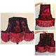 Antique Victorian Brothel Style Lampshade Beaded Fringe Handsewn Gothic Bohemian