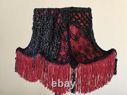 Antique Victorian Brothel Style LampShade Beaded Fringe HandSewn Gothic Bohemian