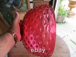 Antique Victorian, Cranbery Hobnail Shade Only