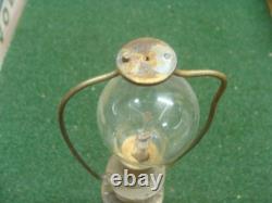 Antique Victorian French Brass Lamp Jeweled Shade PROJECT needs TLC & rewire