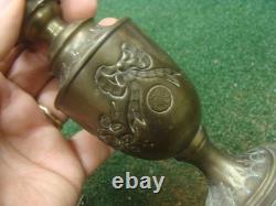 Antique Victorian French Brass Lamp Jeweled Shade PROJECT needs TLC & rewire