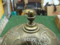 Antique Victorian French Brass Lamp Jeweled Shade PROJECT needs TLC & rewire