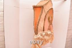 Antique Victorian French Lamp Shade Art Nouveau W Fringe embroidered Vintage