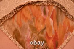 Antique Victorian French Lamp Shade Art Nouveau W Fringe embroidered Vintage