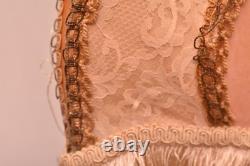 Antique Victorian French Lamp Shade Art Nouveau W Fringe embroidered Vintage