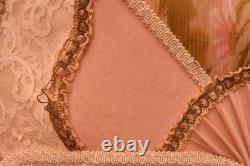 Antique Victorian French Lamp Shade Art Nouveau W Fringe embroidered Vintage