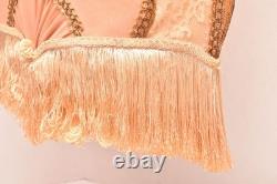 Antique Victorian French Lamp Shade Art Nouveau W Fringe embroidered Vintage