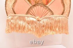 Antique Victorian French Lamp Shade Art Nouveau W Fringe embroidered Vintage