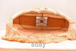Antique Victorian French Lamp Shade Art Nouveau W Fringe embroidered Vintage