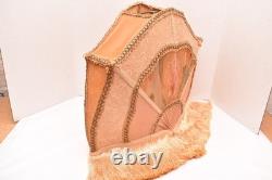 Antique Victorian French Lamp Shade Art Nouveau W Fringe embroidered Vintage