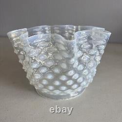 Antique Victorian Glass Hobnail Opalescent Lamp Shade 5 Fitter