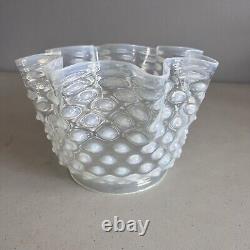 Antique Victorian Glass Hobnail Opalescent Lamp Shade 5 Fitter