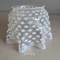 Antique Victorian Glass Hobnail Opalescent Lamp Shade 5 Fitter