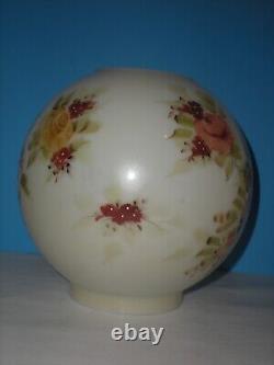 Antique Victorian Hand Painted GWTW Round 8 Globe Oil Banquet Lamp Ball Shade