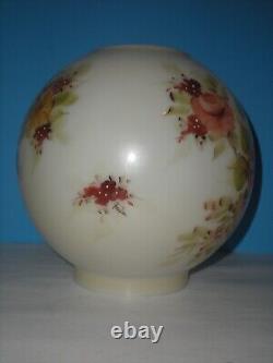 Antique Victorian Hand Painted GWTW Round 8 Globe Oil Banquet Lamp Ball Shade