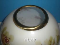 Antique Victorian Hand Painted GWTW Round 8 Globe Oil Banquet Lamp Ball Shade