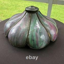 Antique Victorian Lavender / Green Slag Glass Shade
