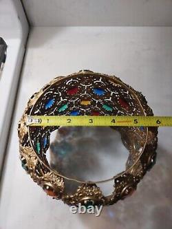 Antique Victorian Moroccan Jeweled Brass Shade