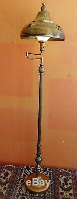 Antique Victorian Ornate Vintage Floor Lamp Ornate Brass Shade with jewels