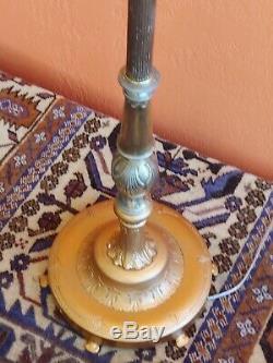 Antique Victorian Ornate Vintage Floor Lamp Ornate Brass Shade with jewels