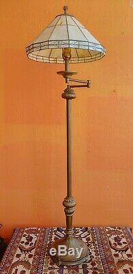 Antique Victorian Ornate Vintage Floor Lamp Tiffany Style Shade