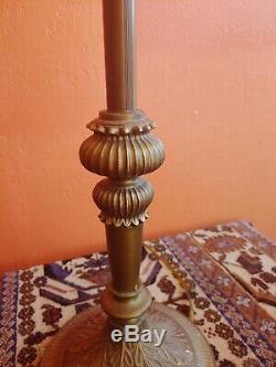 Antique Victorian Ornate Vintage Floor Lamp Tiffany Style Shade