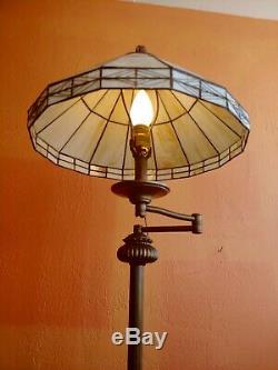 Antique Victorian Ornate Vintage Floor Lamp Tiffany Style Shade