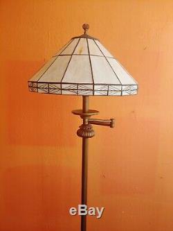 Antique Victorian Ornate Vintage Floor Lamp Tiffany Style Shade