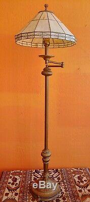 Antique Victorian Ornate Vintage Floor Lamp Tiffany Style Shade