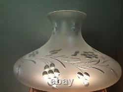 Antique Vintage 11 1/2 Astral Etched Frosted Light Lamp Shade 7 3/4 Fitter