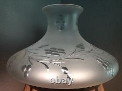 Antique Vintage 11 1/2 Astral Etched Frosted Light Lamp Shade 7 3/4 Fitter