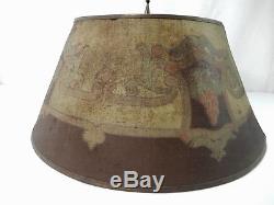 Antique Vintage 1920's Metal Screen or Mesh Decorated Lamp Shade