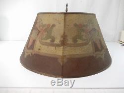 Antique Vintage 1920's Metal Screen or Mesh Decorated Lamp Shade
