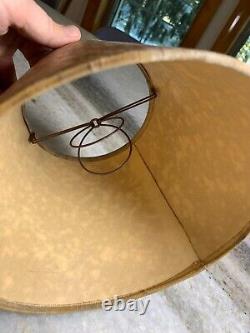 Antique Vintage 1940s Clip on Bulb Clamp Over Bulb Wire Lamp Shade Tan Brown