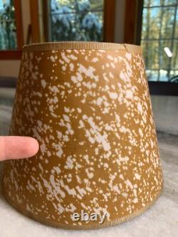 Antique Vintage 1940s Clip on Bulb Clamp Over Bulb Wire Lamp Shade Tan Brown