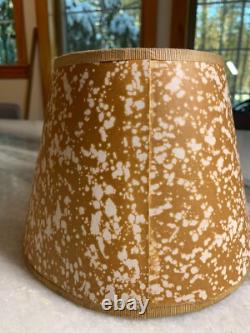 Antique Vintage 1940s Clip on Bulb Clamp Over Bulb Wire Lamp Shade Tan Brown