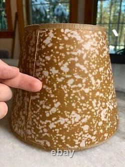 Antique Vintage 1940s Clip on Bulb Clamp Over Bulb Wire Lamp Shade Tan Brown
