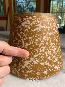 Antique Vintage 1940s Clip on Bulb Clamp Over Bulb Wire Lamp Shade Tan Brown