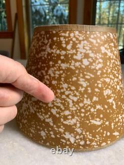 Antique Vintage 1940s Clip on Bulb Clamp Over Bulb Wire Lamp Shade Tan Brown