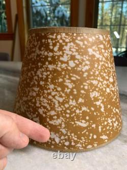 Antique Vintage 1940s Clip on Bulb Clamp Over Bulb Wire Lamp Shade Tan Brown