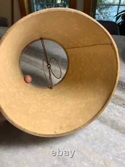 Antique Vintage 1940s Clip on Bulb Clamp Over Bulb Wire Lamp Shade Tan Brown