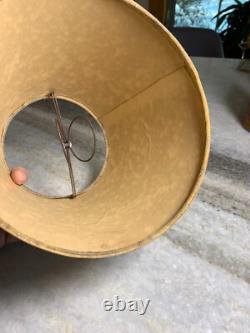 Antique Vintage 1940s Clip on Bulb Clamp Over Bulb Wire Lamp Shade Tan Brown