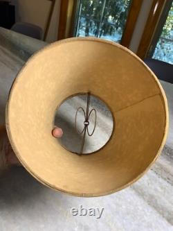 Antique Vintage 1940s Clip on Bulb Clamp Over Bulb Wire Lamp Shade Tan Brown