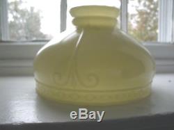 Antique Vintage AKRON CREMAX Yellow Glass LAMP SHADE also for COLEMAN LAMPS