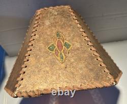 Antique Vintage Art & Crafts Deco Mica Hexagon 6 Laced Panel Lamp Shade 7 x 11 Antique Vintage Art & Crafts Deco Mica Hexagon 6 Laced Panel Lamp Shade 7 x 11