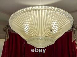 Antique/Vintage Art Deco 15 Large Chandelier Hanging Glass Light Fixture Shade